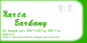 marta barkany business card